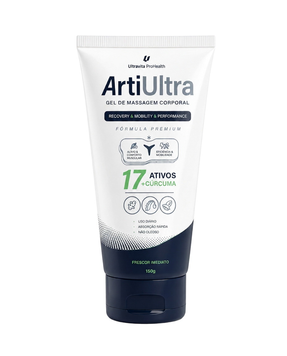 Gel de massagem corporal ArtiUltra 150g com 17 ativos + cúrcuma